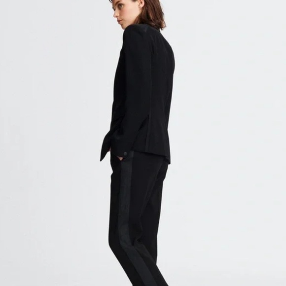 Rag and bone black blazer detail Rylie Single-Button Blazer crepe - Picture 5 of 15